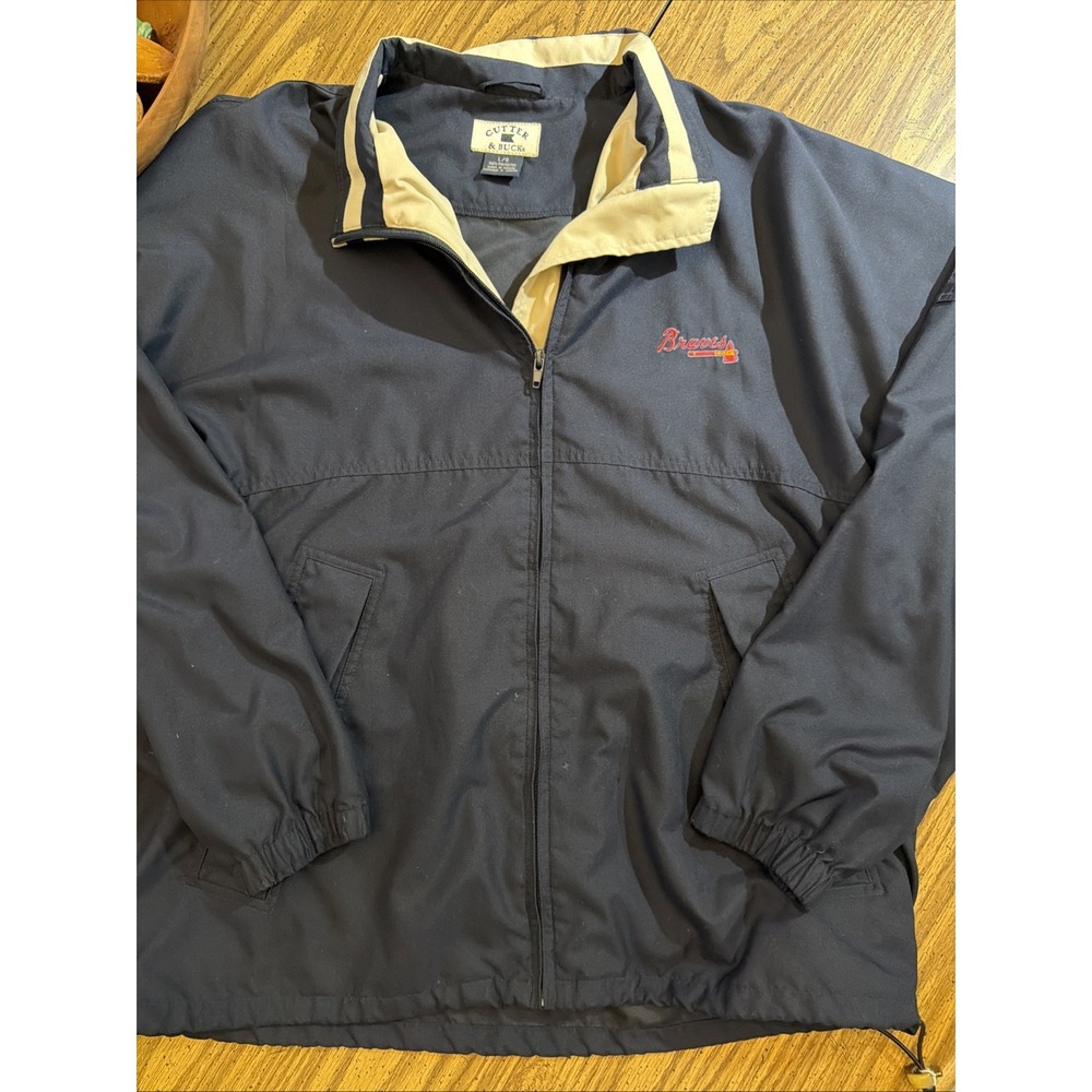 Cutter & Buck Atlanta Braves Jacket Size L Mens Navy (I)